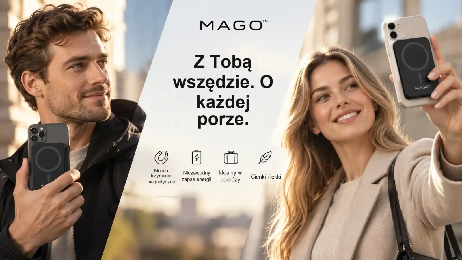 MAGO™ magnetyczny powerbank bezprzewodowy